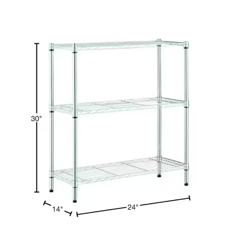 3-Tier Steel Wire Shelving Unit I55347