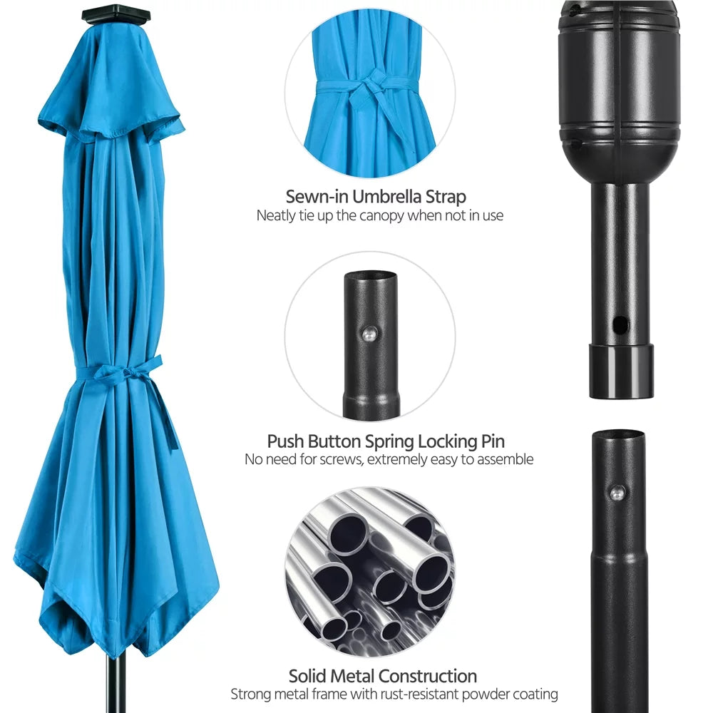 7.5ft Patio Umbrella with LED Lights F632070