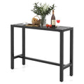 Outdoor Metal Bar Table 55'' Patio Counter Height Dining Table Black P708139