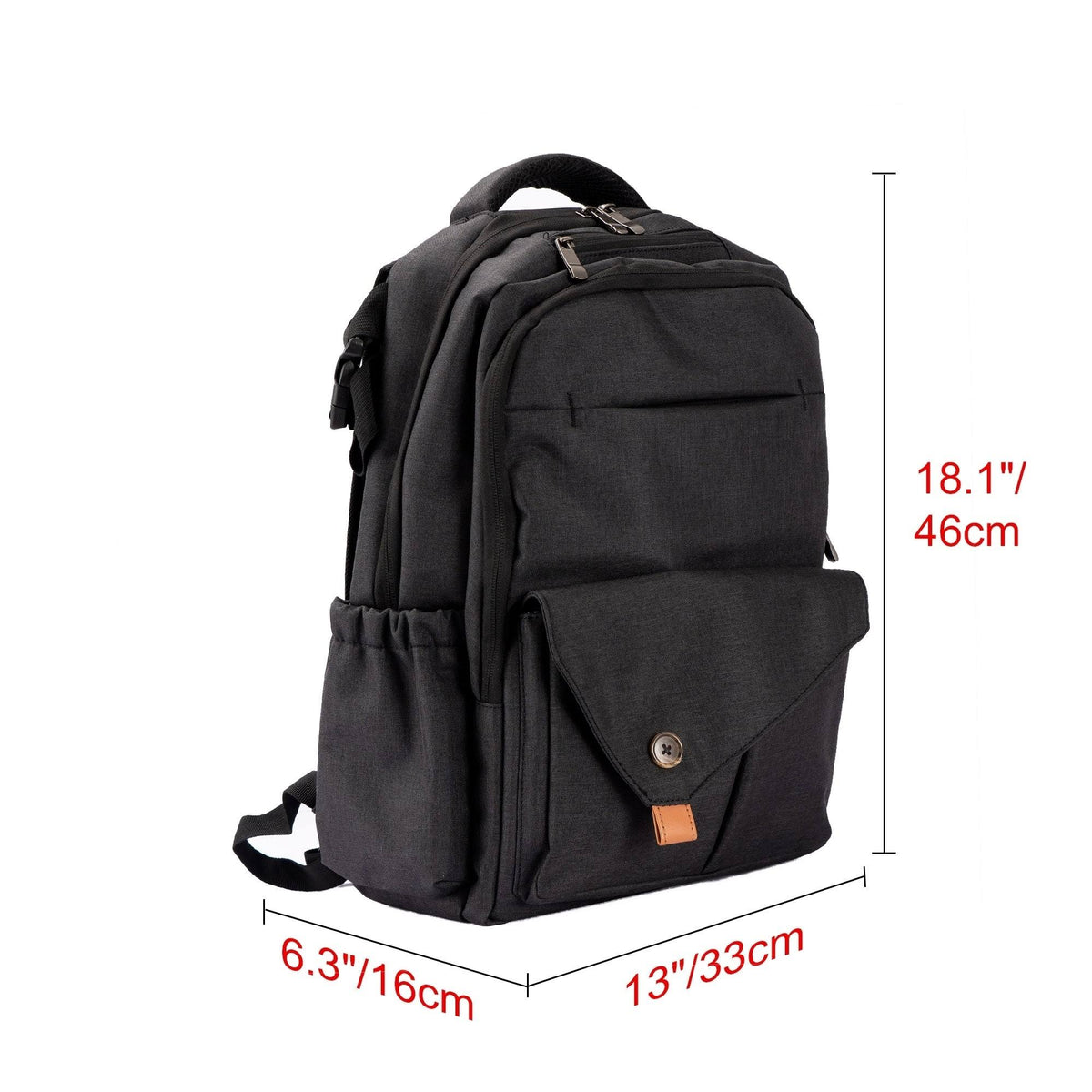 Black Waterproof Baby Diaper Bag with Changing Mat J297510