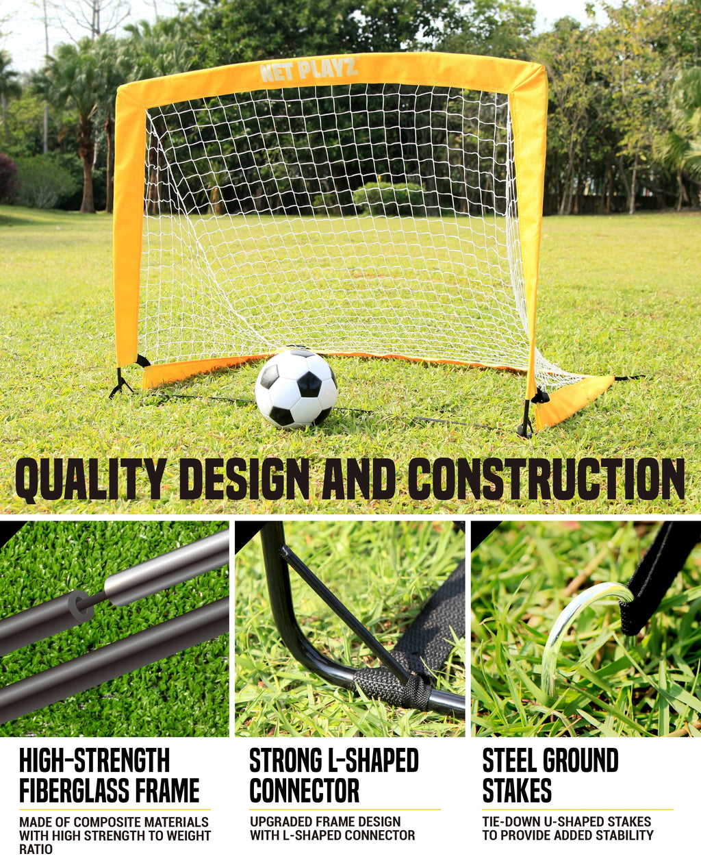 Set of 2 Pop-up Kids Soccer Goals L7943