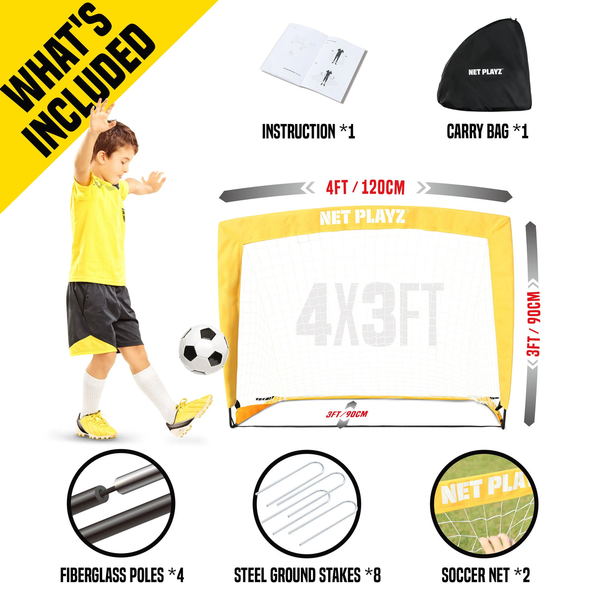Set of 2 Pop-up Kids Soccer Goals L7943