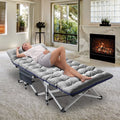 75'' Portable Folding Camping Cot with Mattress and Carry Bag T372