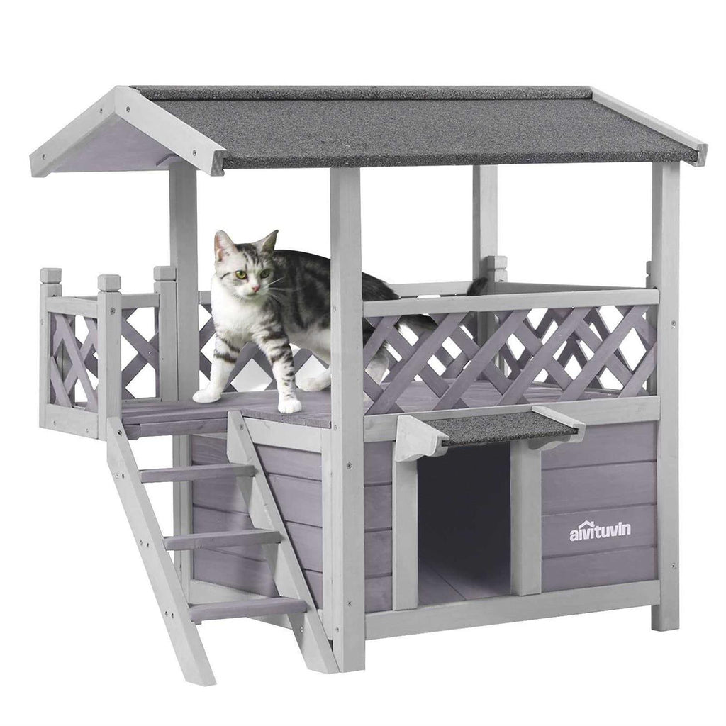 Outdoor Indoor Cat House with Escape Door G3490