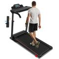 Folding Treadmill with Removable Tabletop and Incline, 2.5 HP, Black Y866219