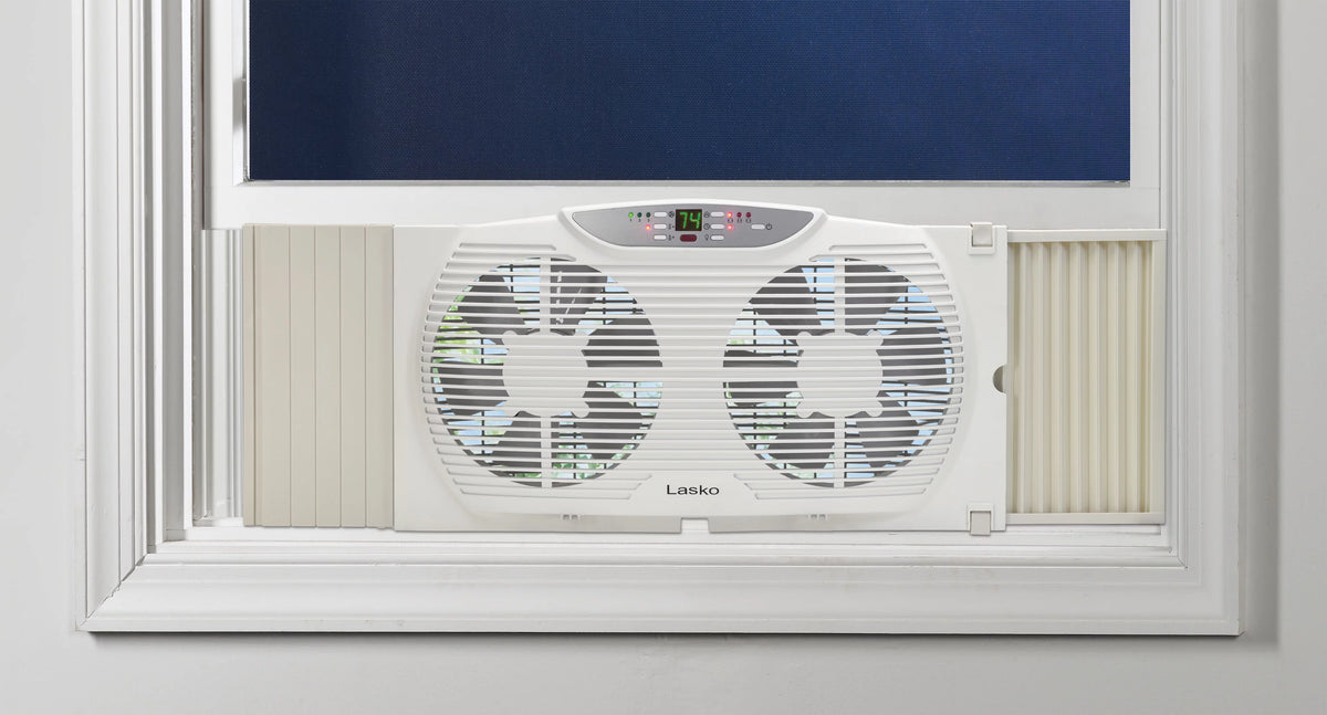 3-Speed Reversible Twin Window Fan with Remote R148