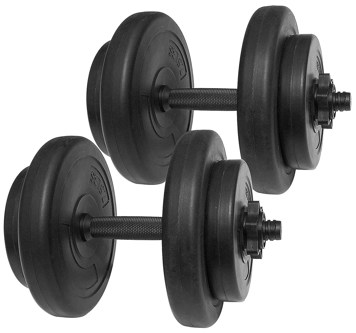 Black Adjustable Vinyl Dumbbell Set 40 Lbs L4541