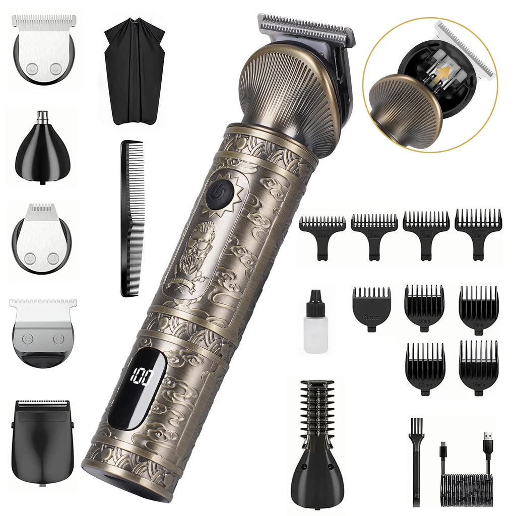 6-in-1 Cordless USB Rechargeable T-Blade Beard Trimmer Z848