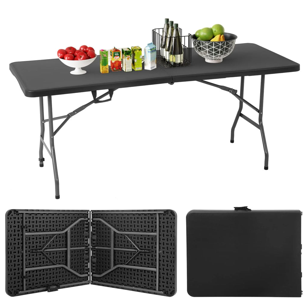 6ft Folding Plastic Table with Carrying Handle S6984