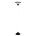 Bronze Victorian Floor Lamp with Etched Glass Shade V8582