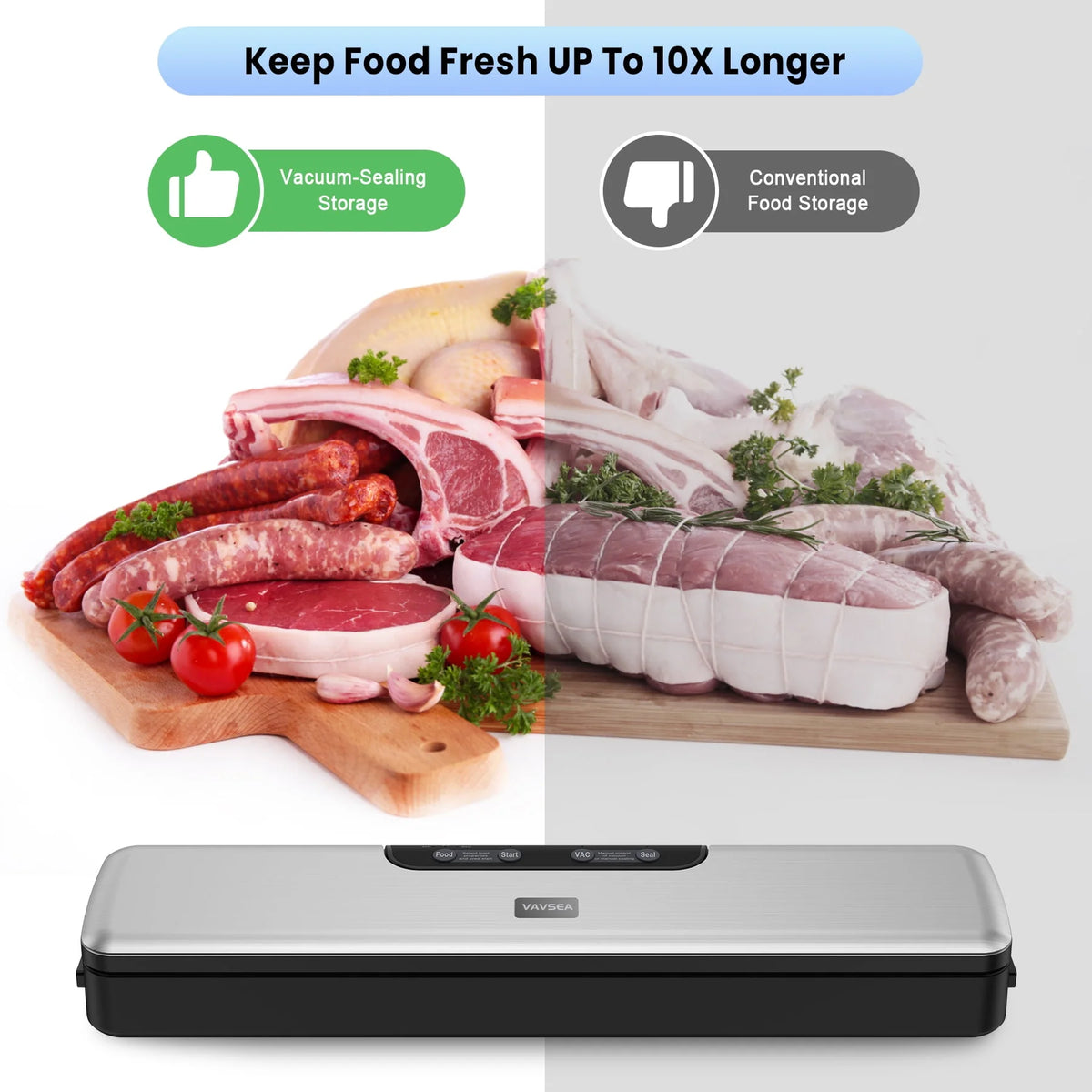 70Kpa Vacuum Sealer with Vacuum Hose & 10Pcs Bags F98877