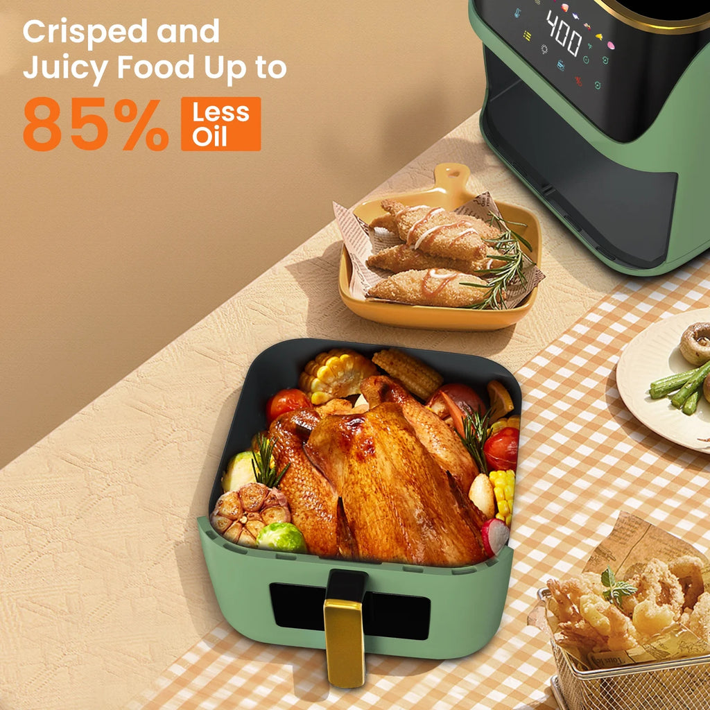 Air Fryer Large 8.5 QT White 8 in 1 Touch Screen Visible Window 1750W U1884