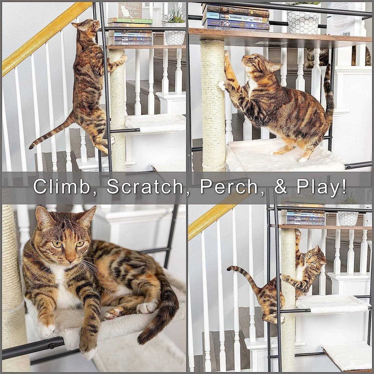 Cat Climber with Scratching Post and Cat Hammock X878