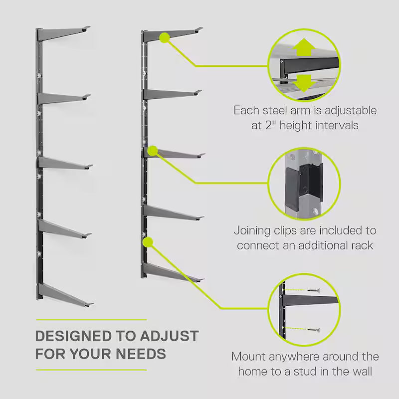Heavy Duty 5 Tier Steel Wall Rack Q203987