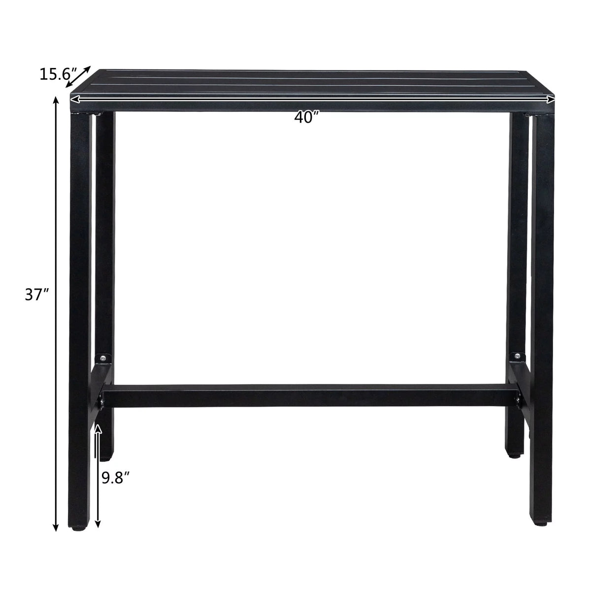 Black Iron Adjustable Bar Table F936