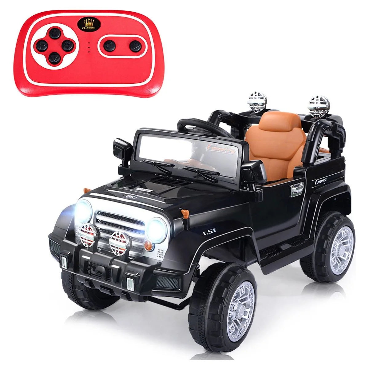 12V Kids Ride On Truck with LED Lights Green Q87682