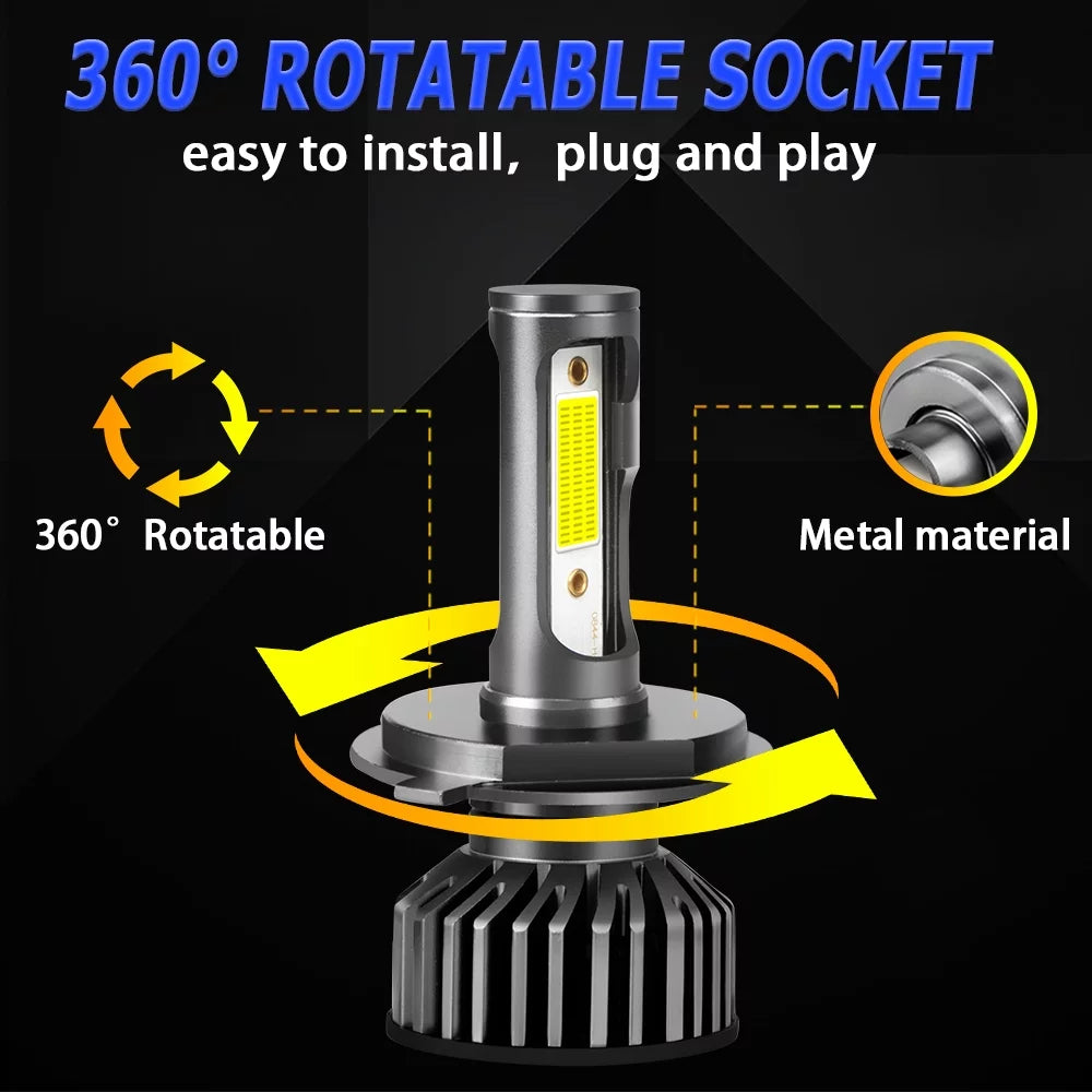 H4 LED Headlight Bulb Hi/Lo Beam 6500K Cool White Conversion Kit C8597