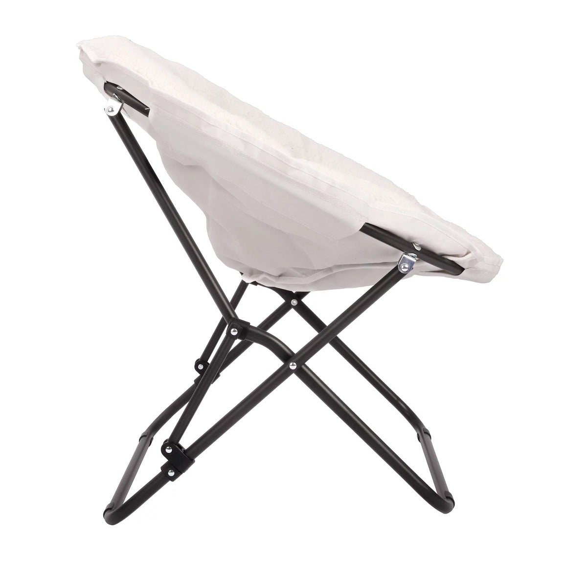 White Faux Shearling Saucer Chair K7166