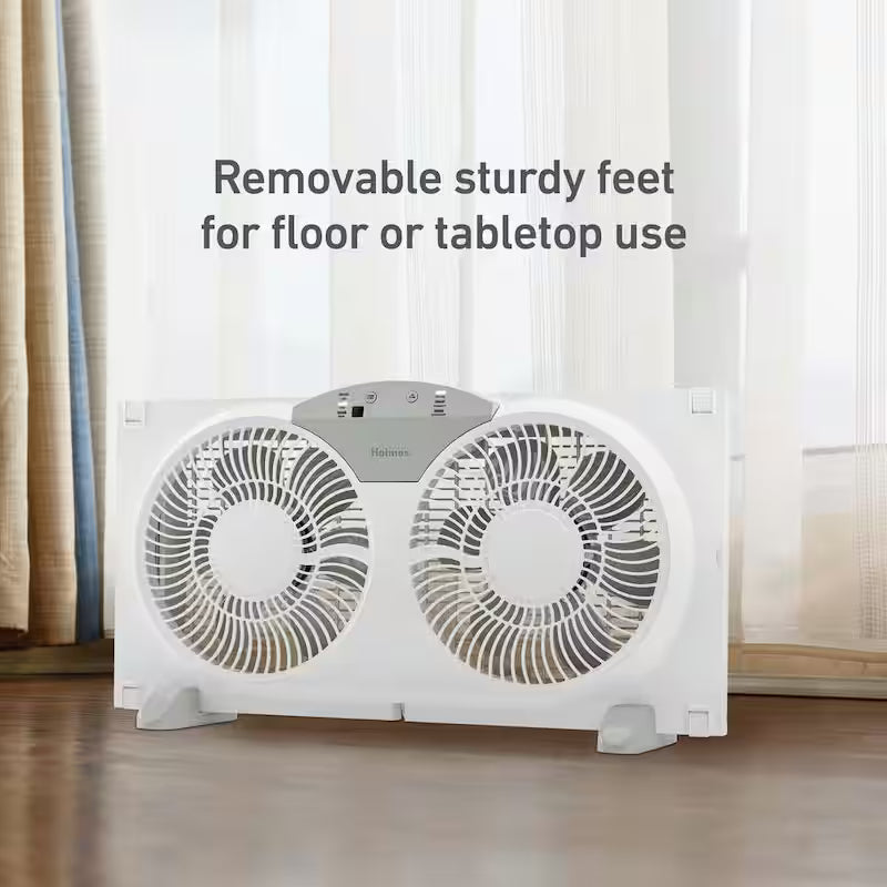 White 3-Speed Digital Window Fan with Remote Control Y6741