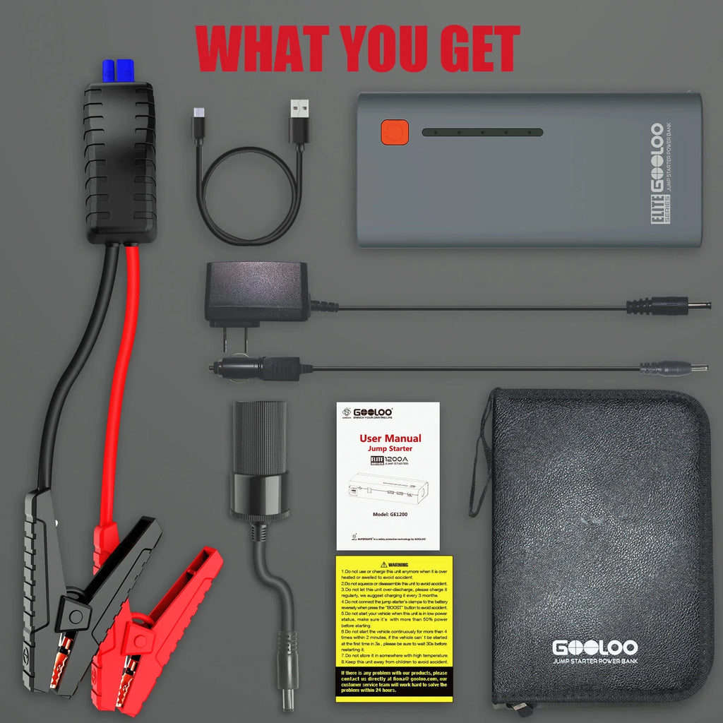 1200A Peak Portable 12V Lithium Battery Jump Starter Y6008