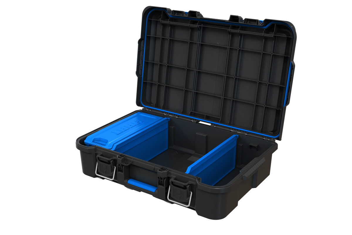 Stack System Tool Box with Small Blue Organizer & Dividers O9063