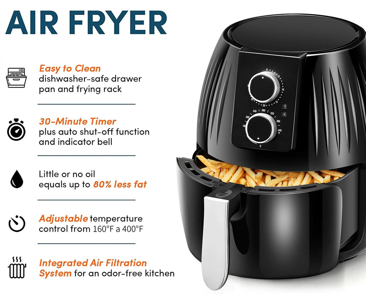 5.8 Qt Electric Air Fryer with Non-Stick Basket S1135