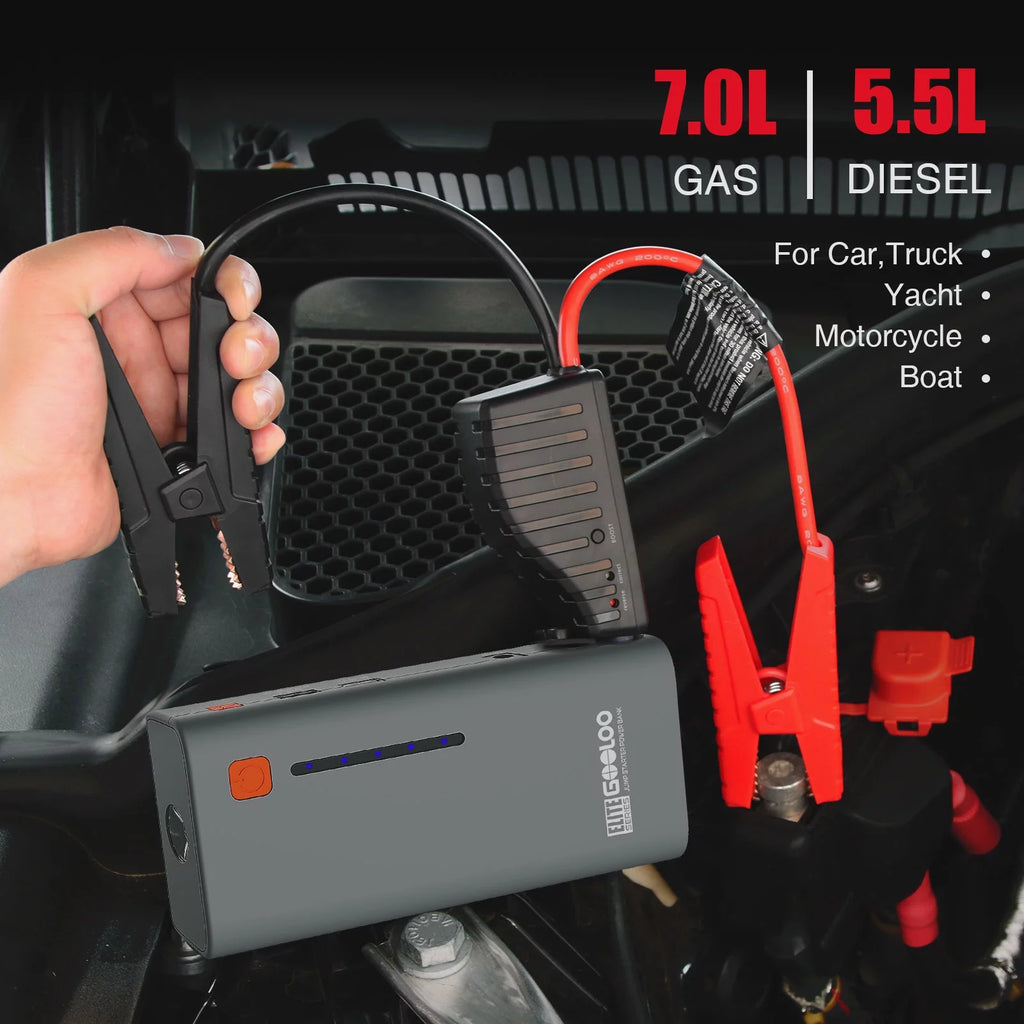 1200A Peak Portable 12V Lithium Battery Jump Starter Y6008